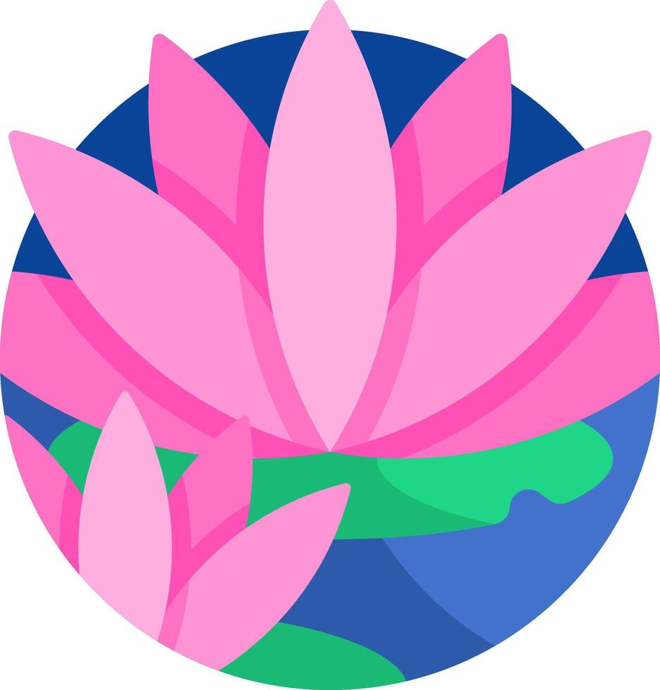 A pink lotus flower in a circle vector