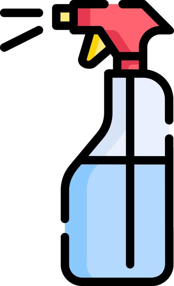 A spray bottle with a spray nozzle and a spray gun vector