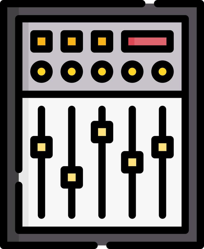 An electronic mixer icon with a black background vector