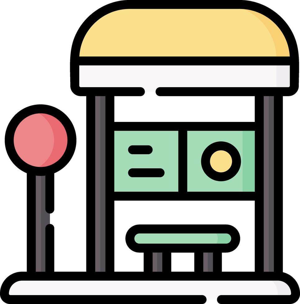Bus stop icon illustration vector