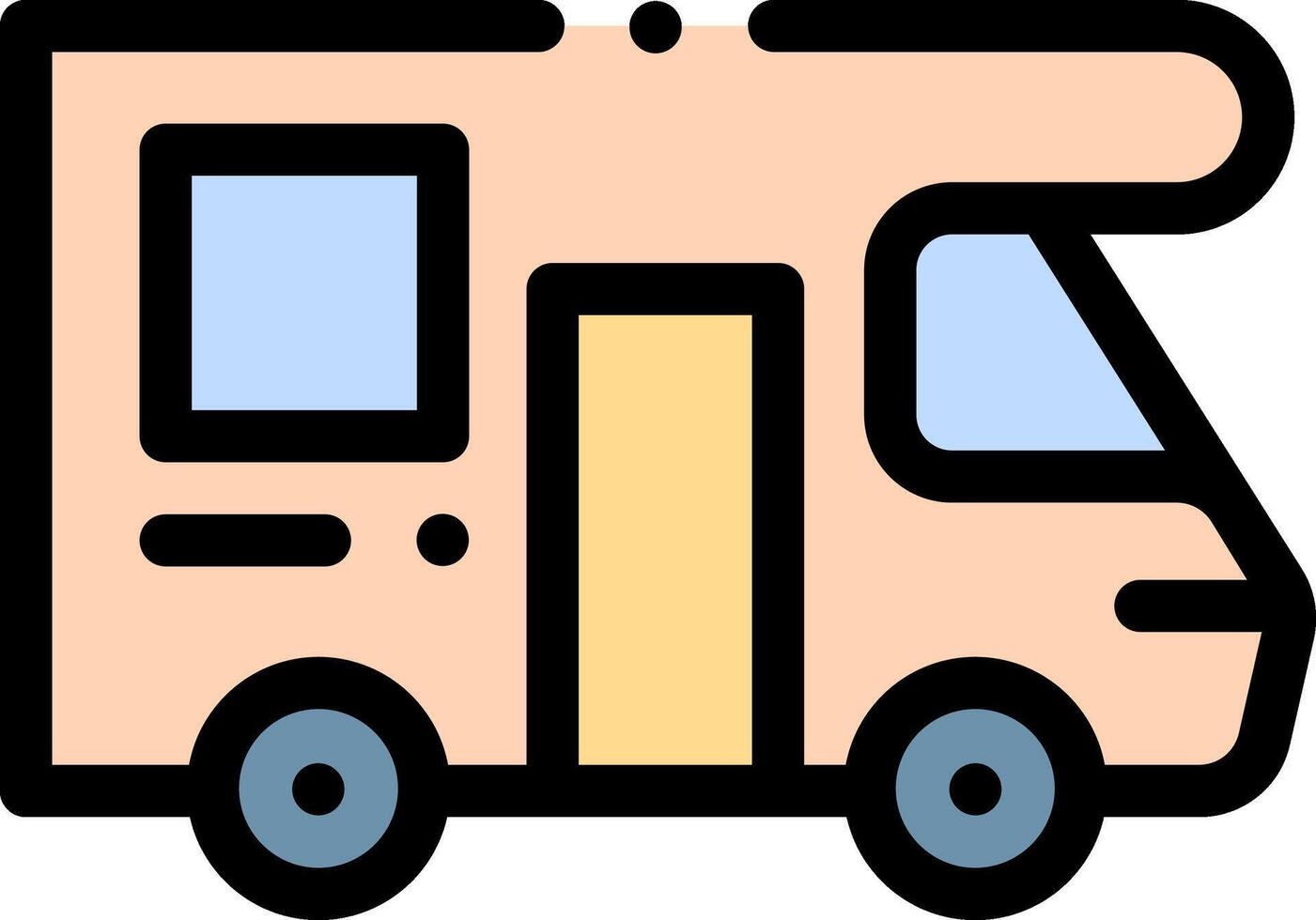 An rv is shown in a flat line vector