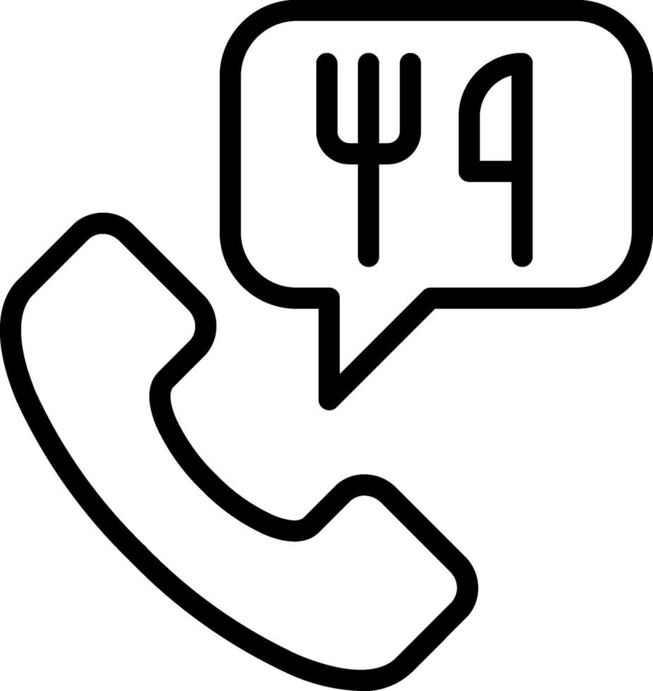 A phone with a fork and fork icon vector
