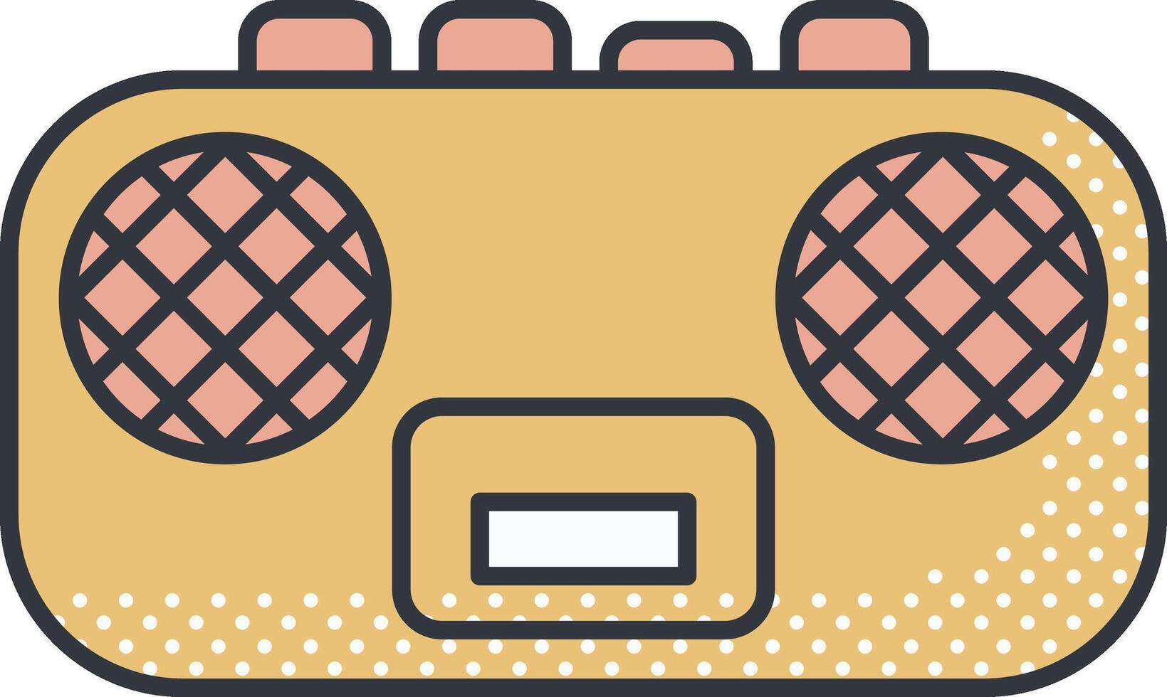 A yellow and pink radio with a speaker vector