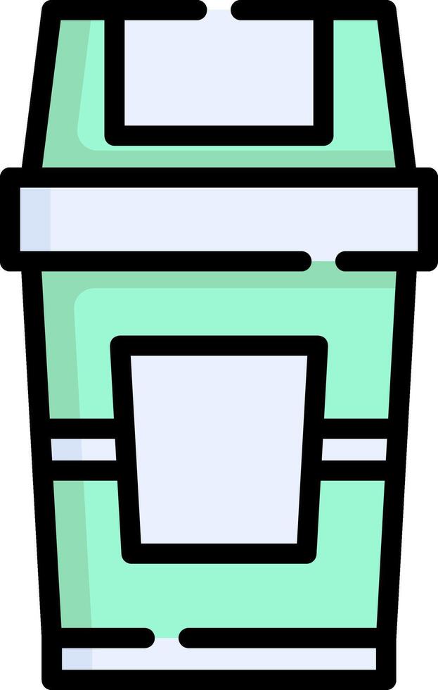 A green take out container with a lid vector