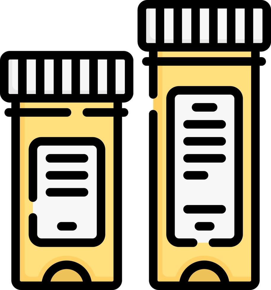 Two pill bottles with labels on them vector