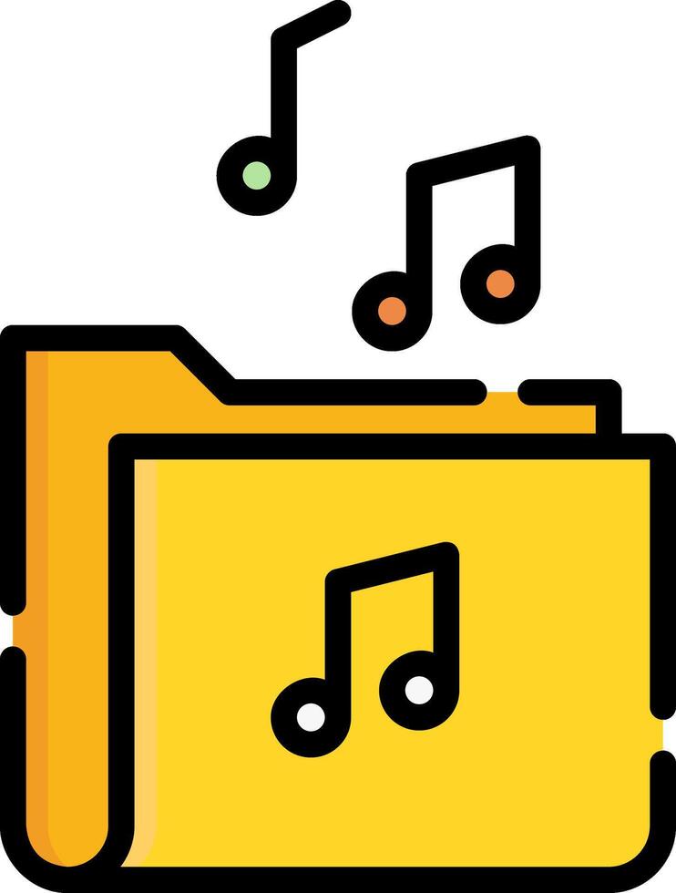 Music folder icon vector