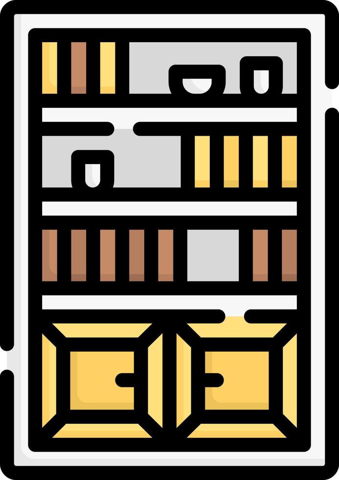 A shelf with a few boxes on it vector