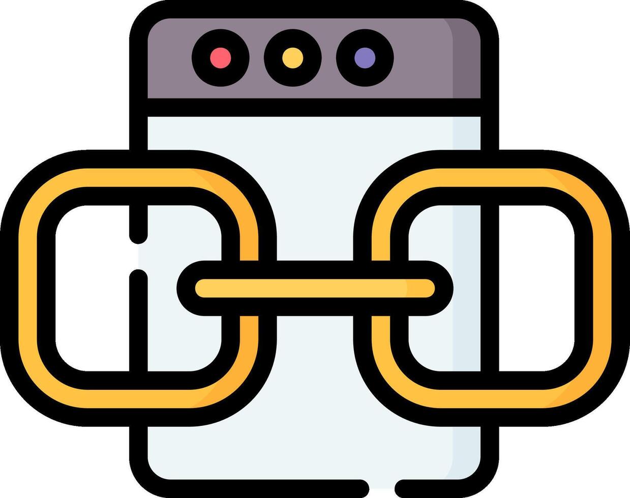 A phone with a chain around it vector