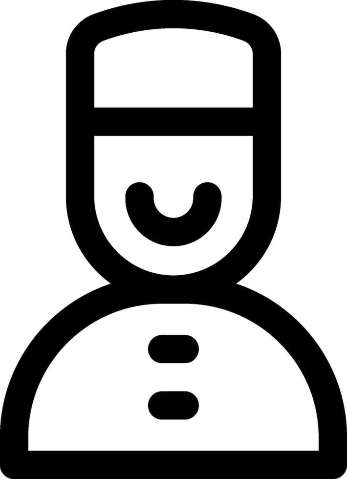 A black and white icon of a man in a hat vector