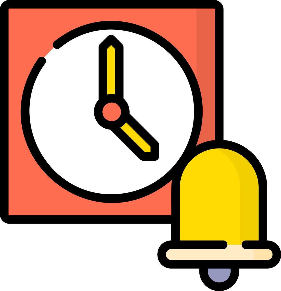 A clock and a bell are next to each other vector