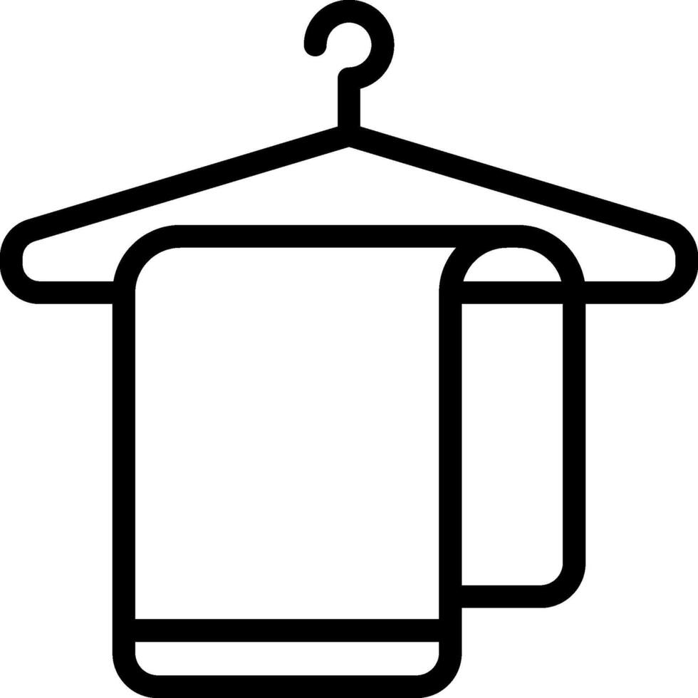 A black and white image of a towel hanging on a hanger vector