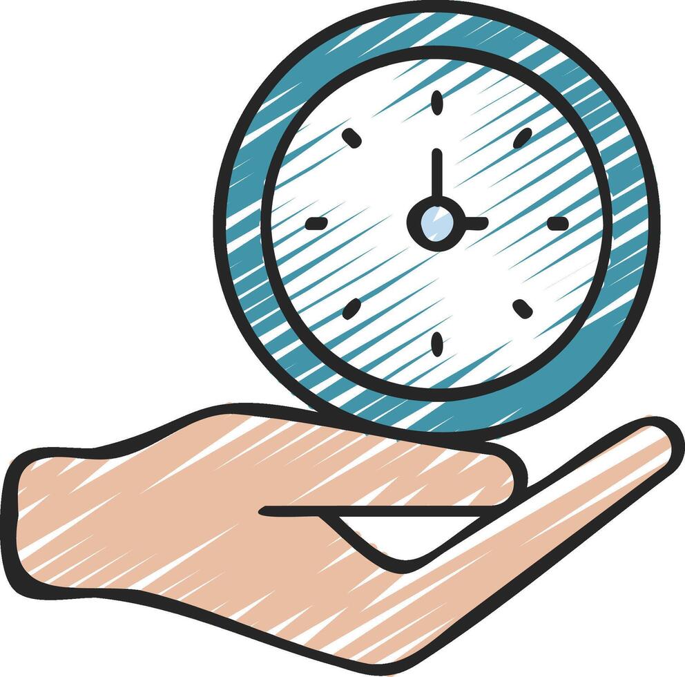 Hand holding clock icon illustration design vector