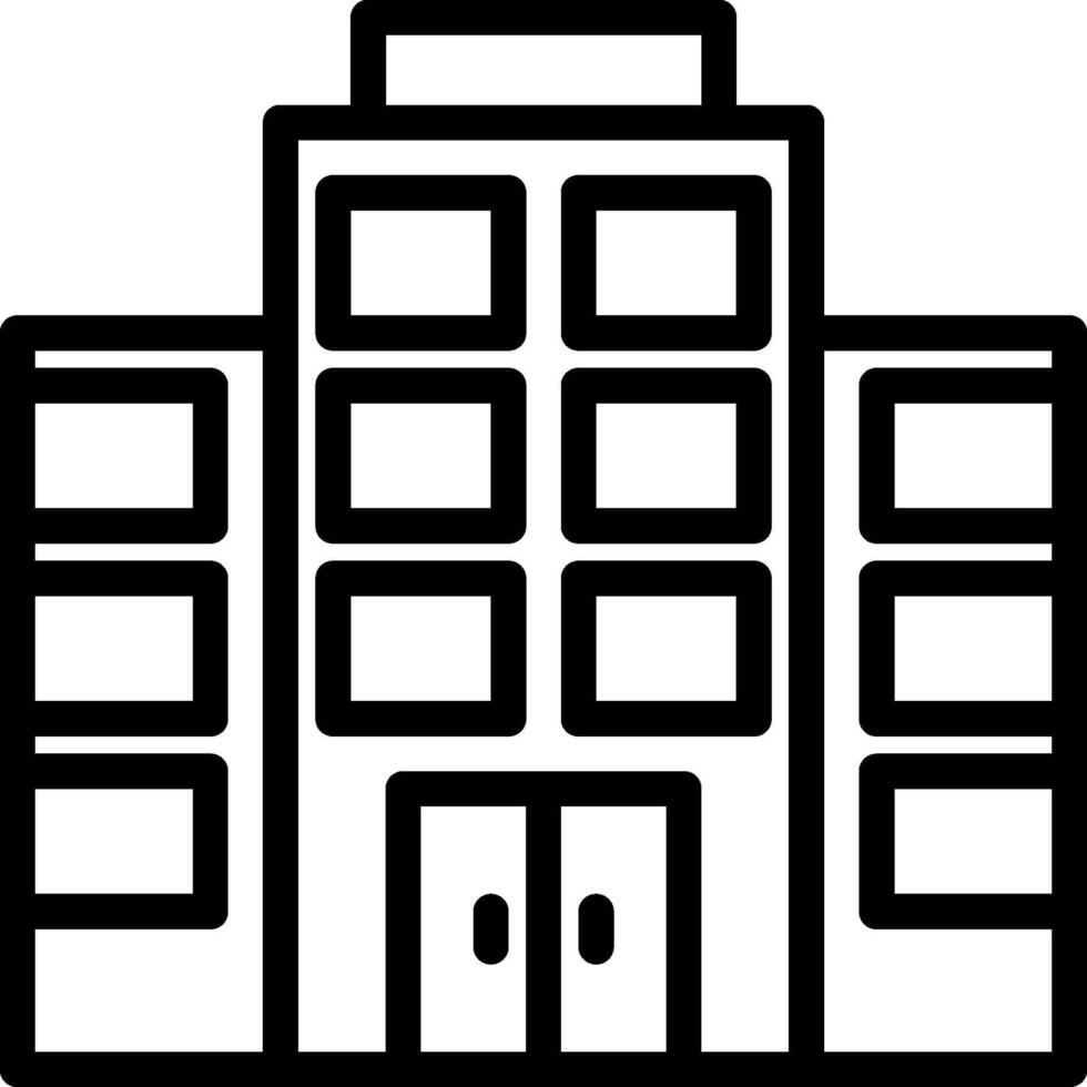 Building icon with windows and doors vector