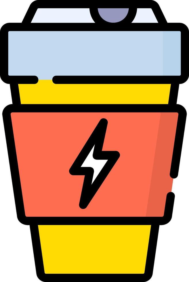 A coffee cup with a lightning bolt on it vector