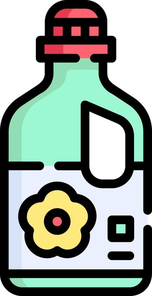 A bottle with a flower on it vector