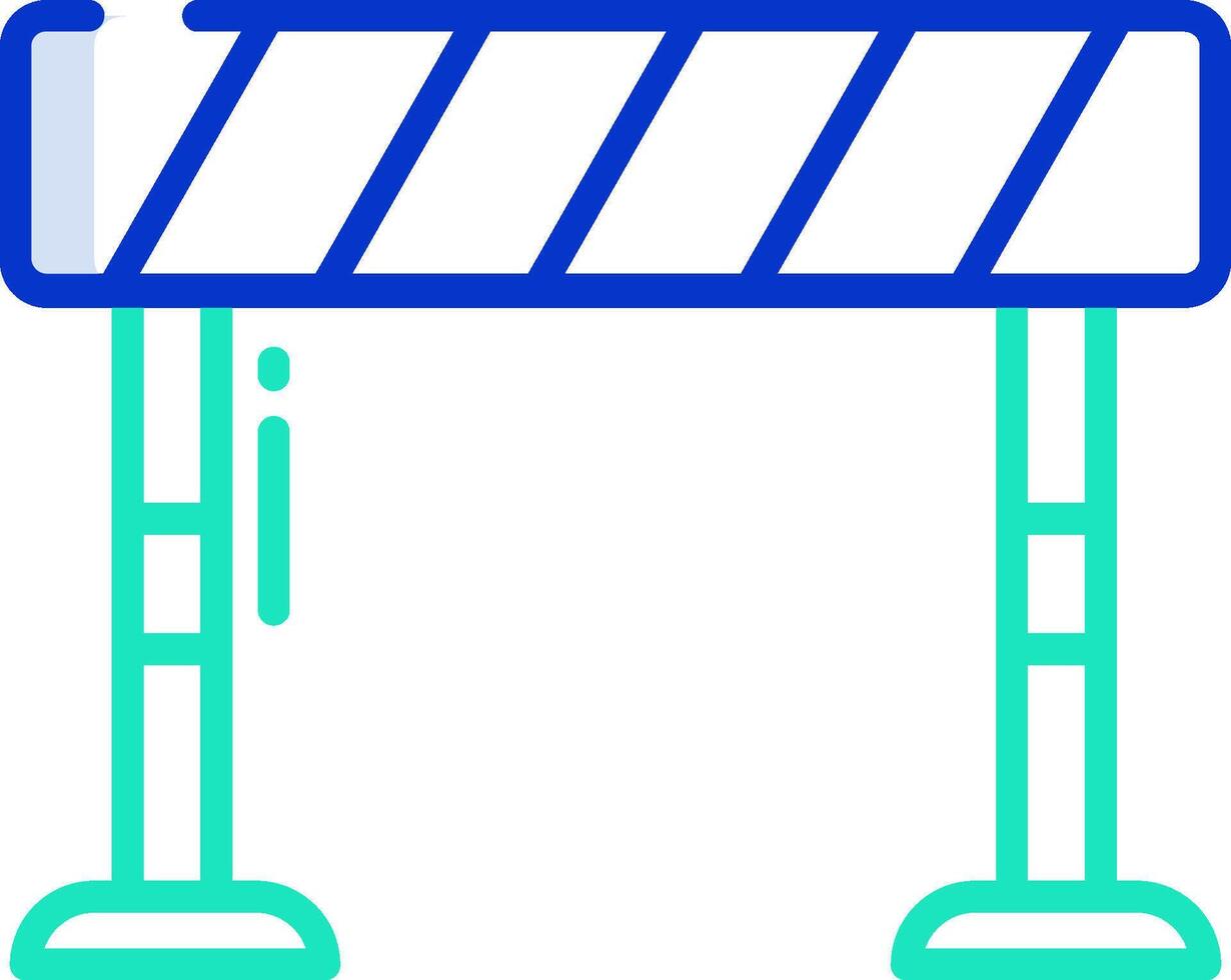 A blue barrier with a sign on it vector