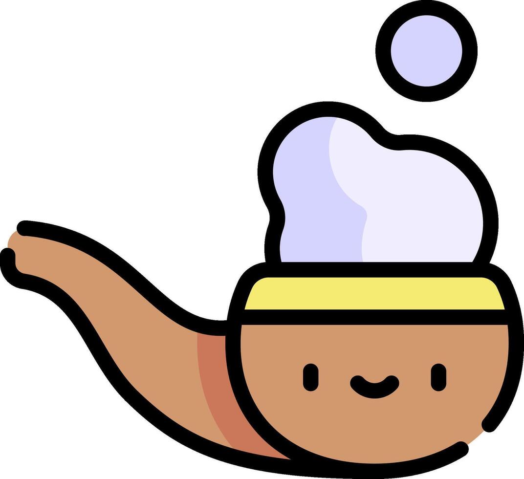 A cartoon pipe with a cloud on top vector