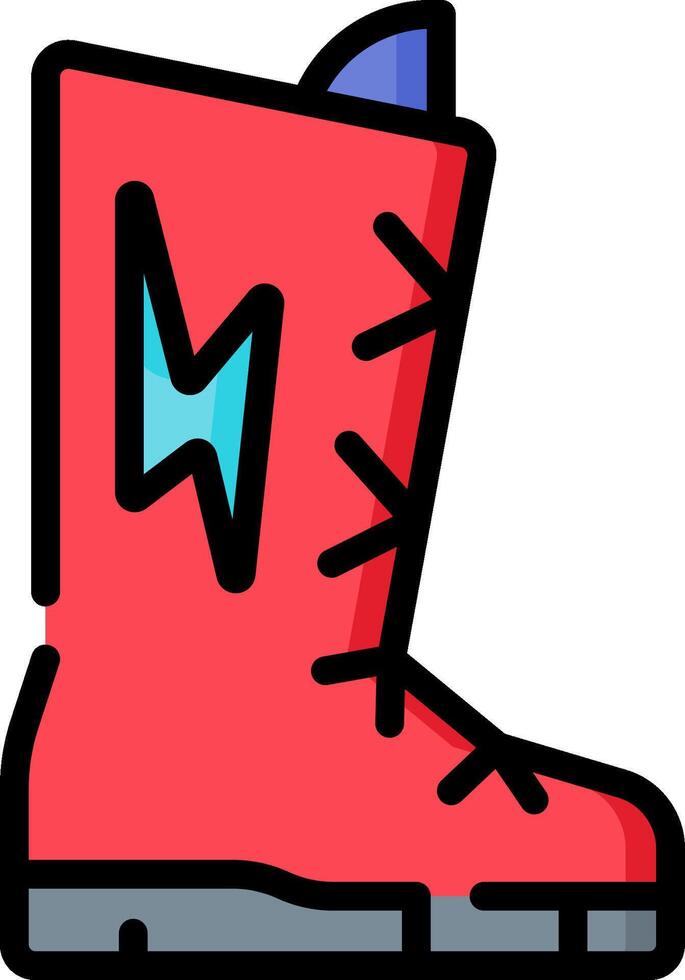 Red boot icon with lightning bolt on the side vector