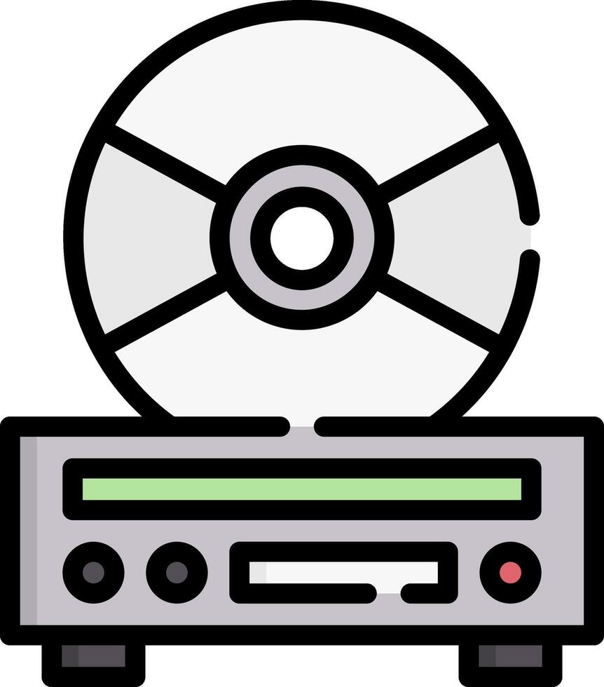 A cd player and a cd on top of a turntable vector