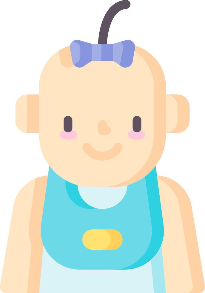 A cartoon baby with a bib on vector