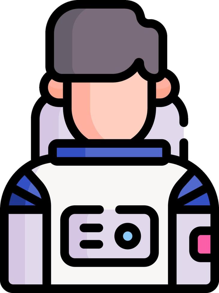 An astronaut icon with a blue background vector