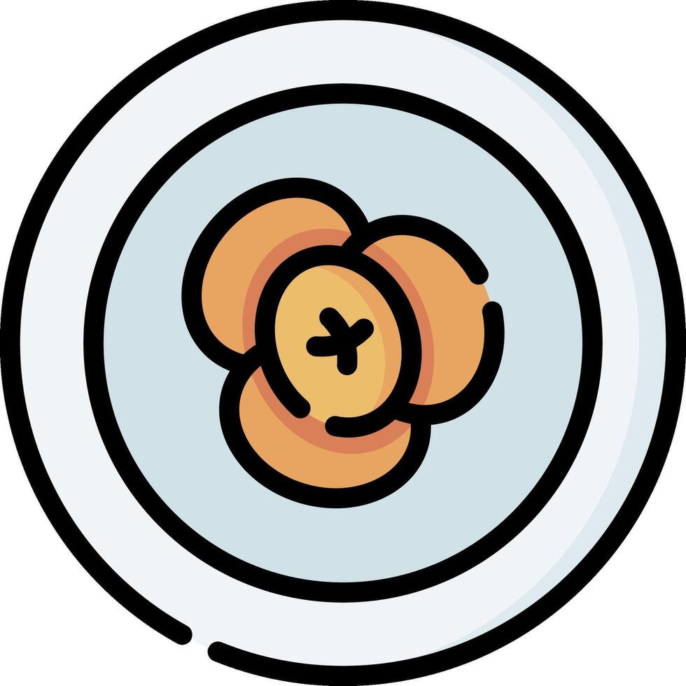 A plate with a flower on it vector