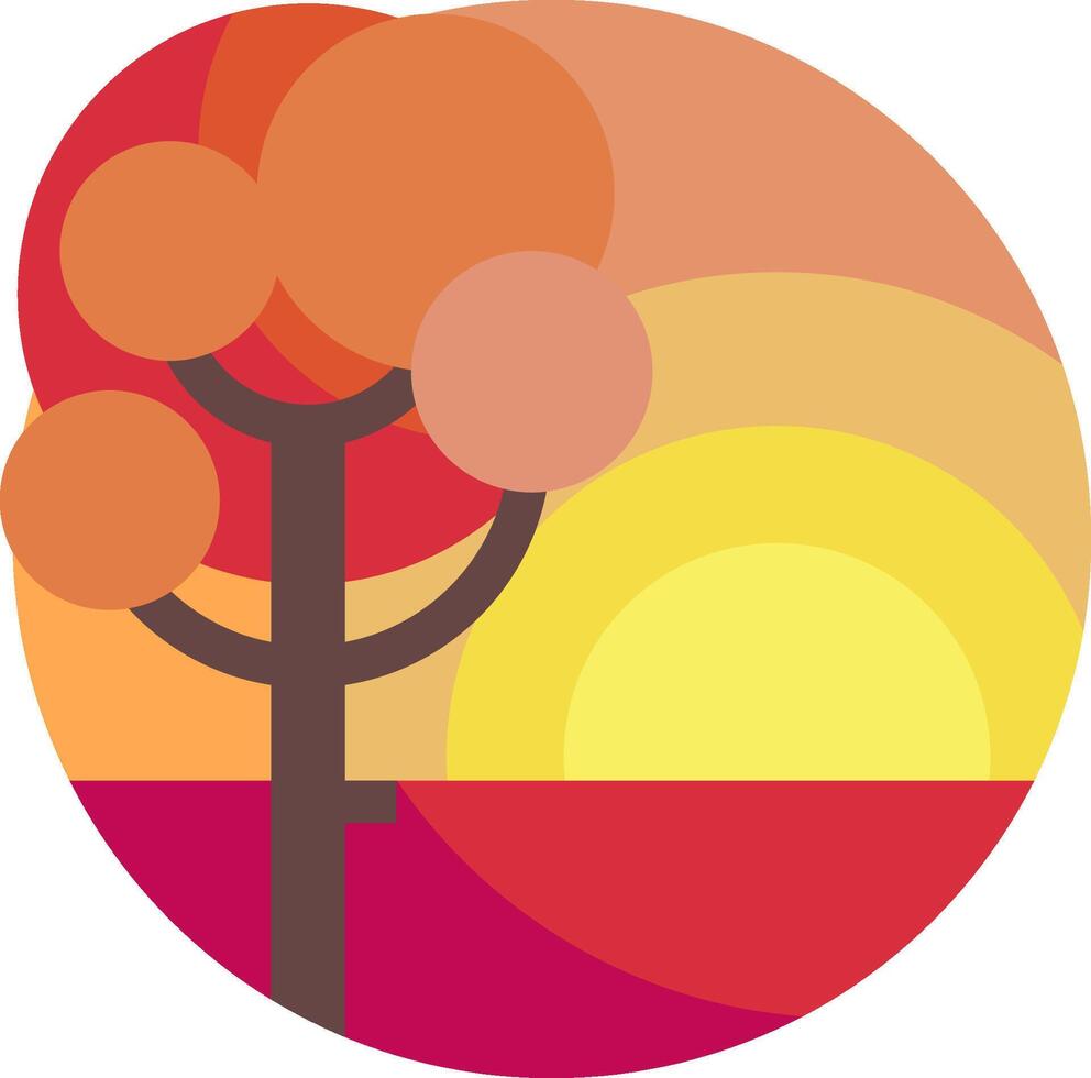A tree with a sun in the background vector