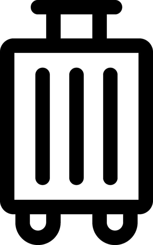 A black and white suitcase icon vector