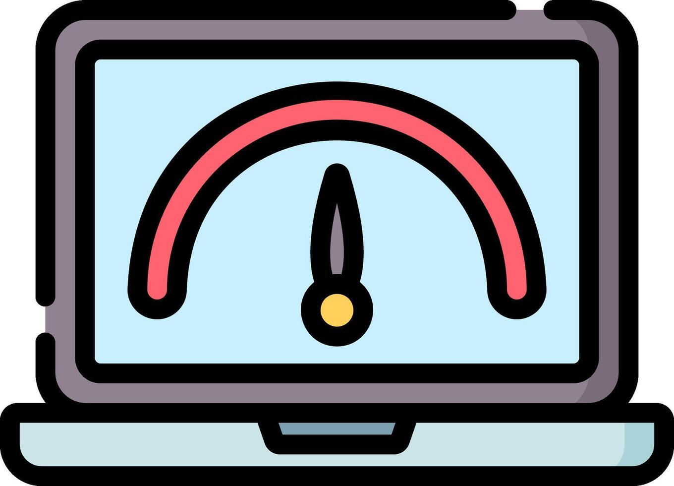 A laptop with a meter on it vector