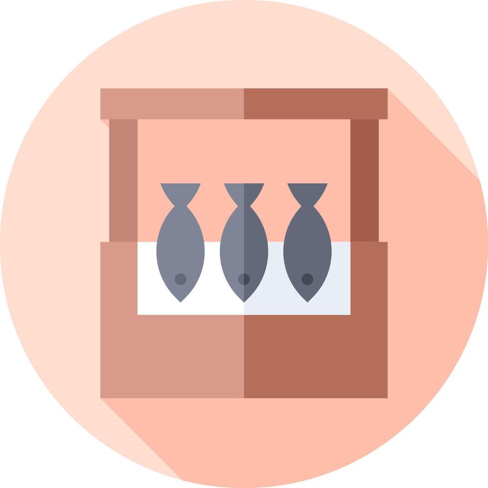 Fish in a box icon vector