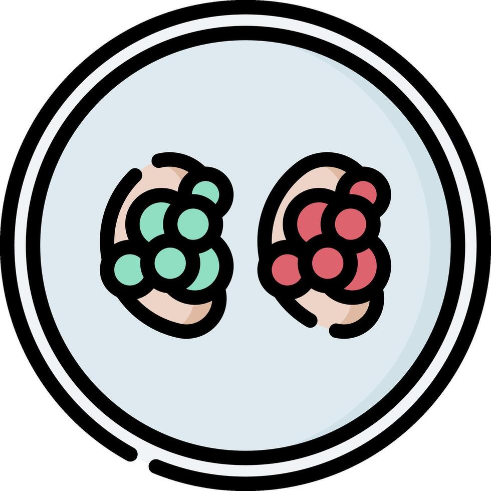 Two cells with red and green dots on them vector