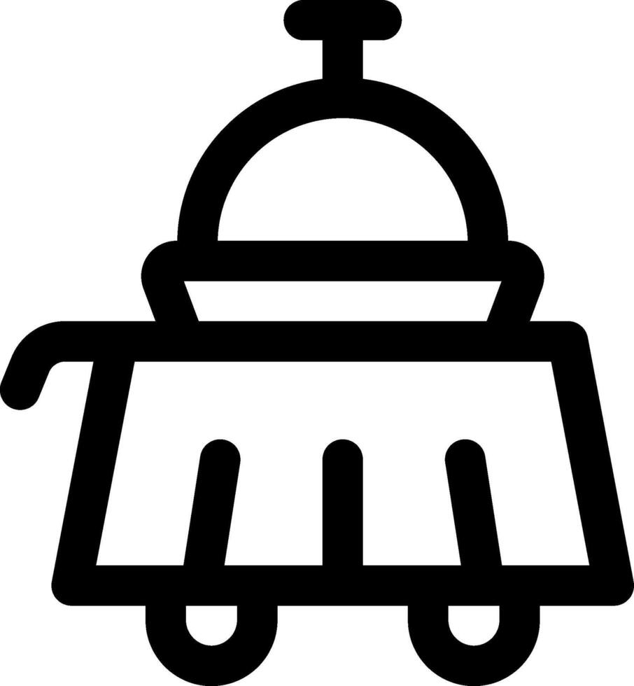 A black and white icon of a food delivery vehicle vector