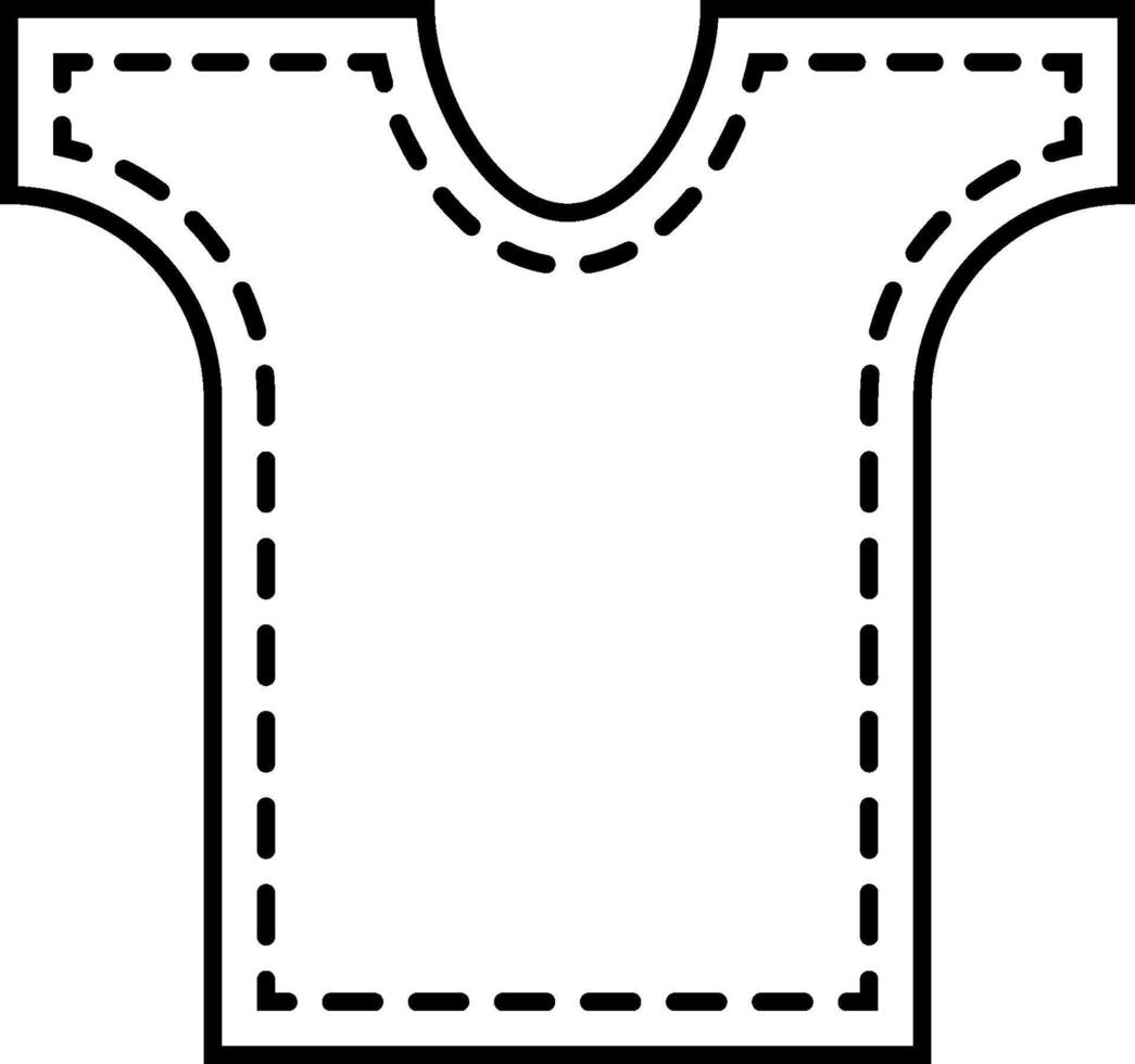 A t - shirt with a stitch line on it vector