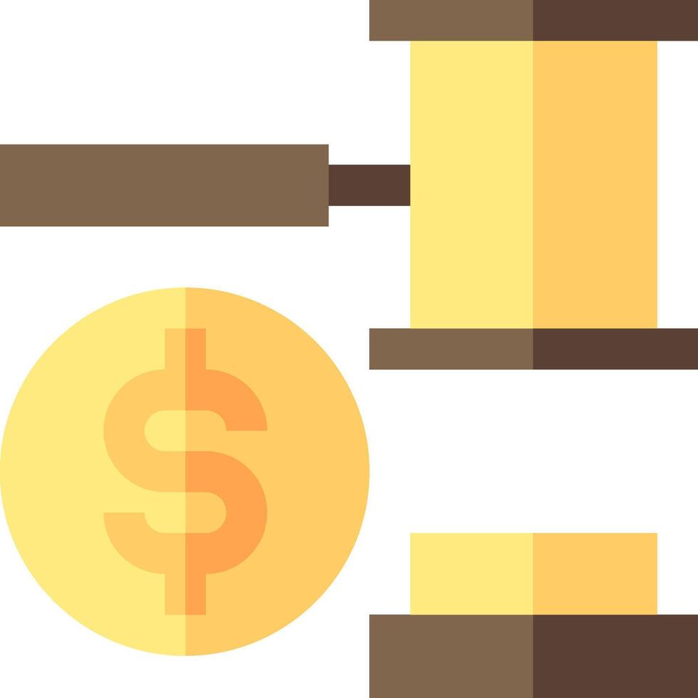 Money and gavel icon vector
