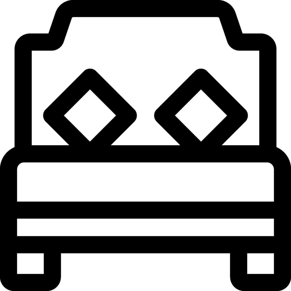 Bed icon, black and white vector