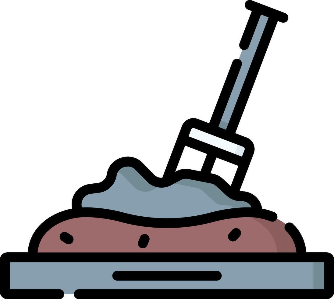 A shovel and a shovel on a plate vector