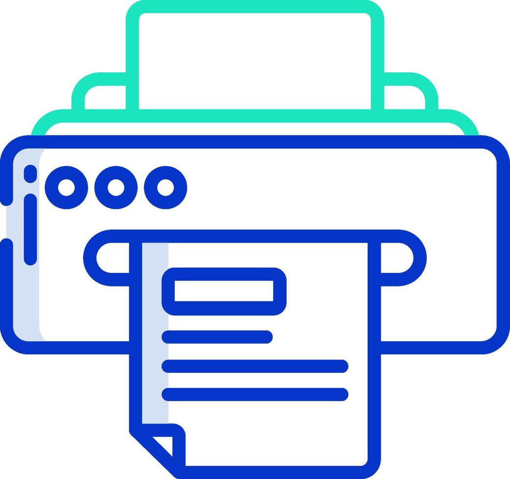 Printer icon with paper and a paper vector