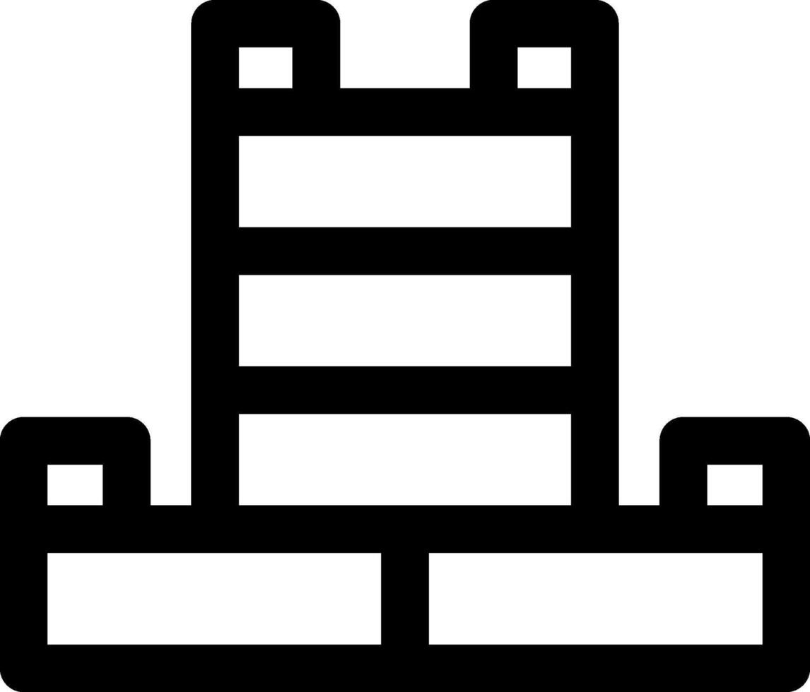 A black and white icon of a tower vector