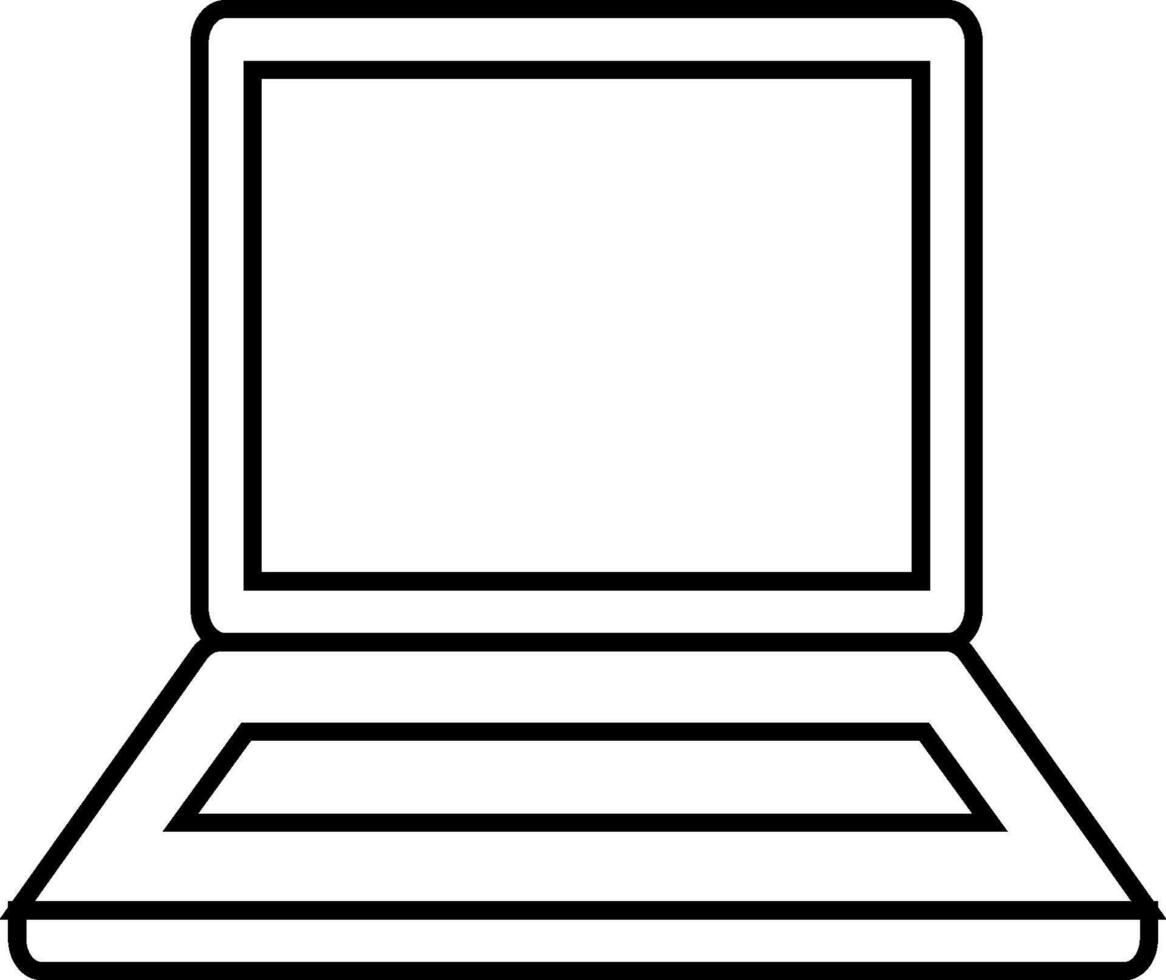 Laptop icon outline vector