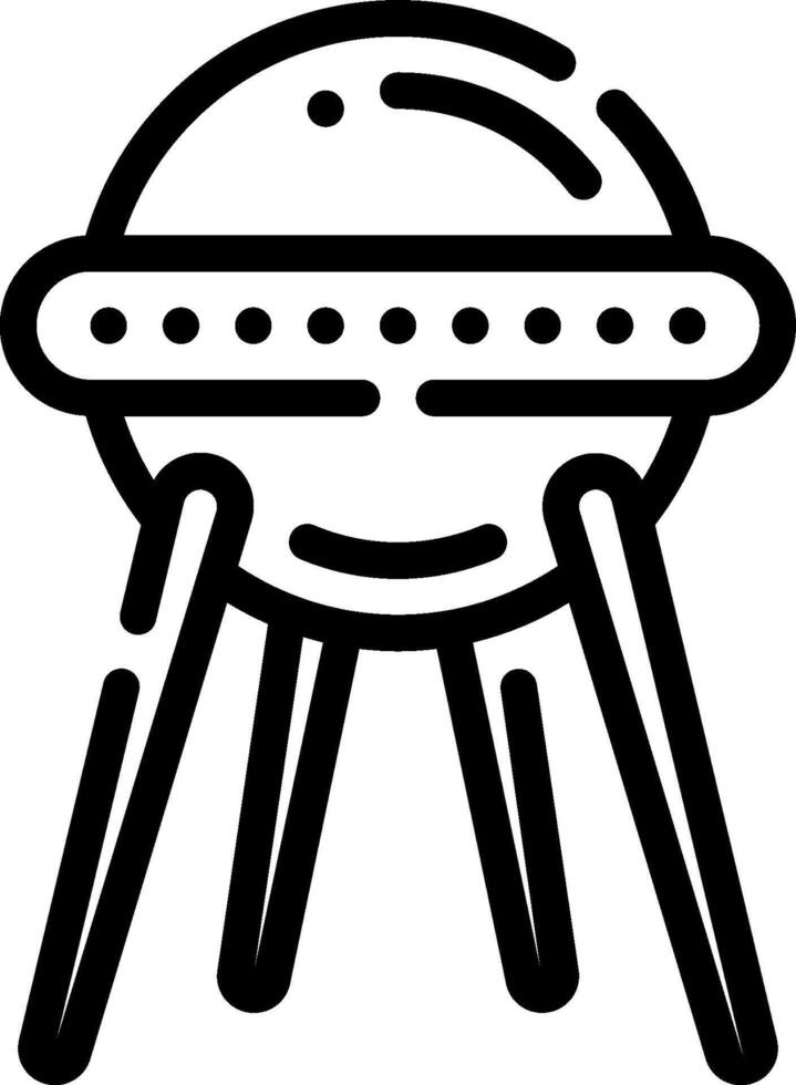 A black and white illustration of a barbecue grill vector