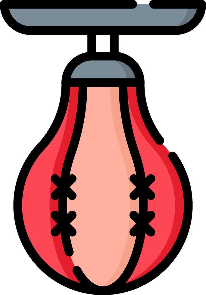 A boxing bag with a red and white strap vector