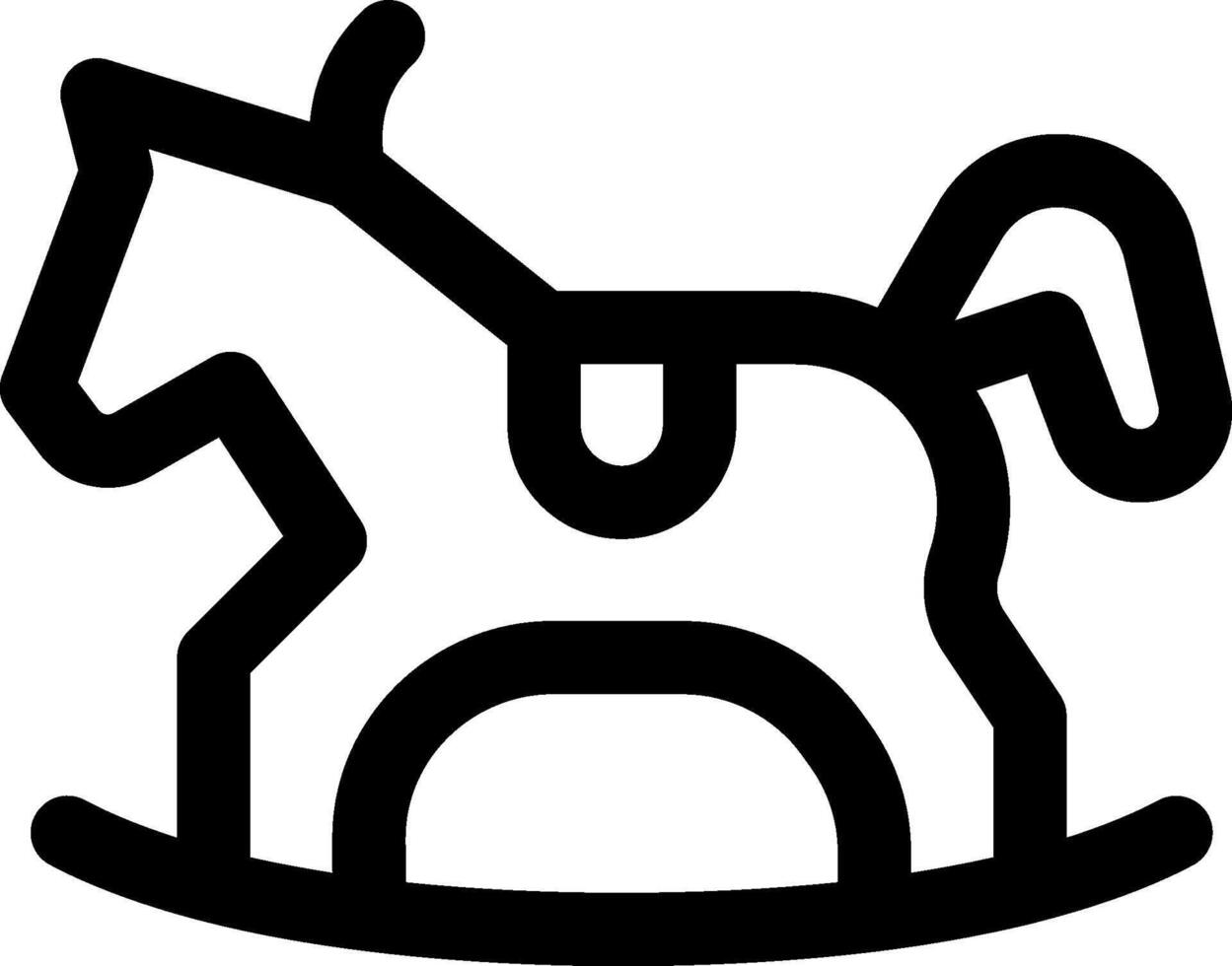 A black and white drawing of a rocking horse vector