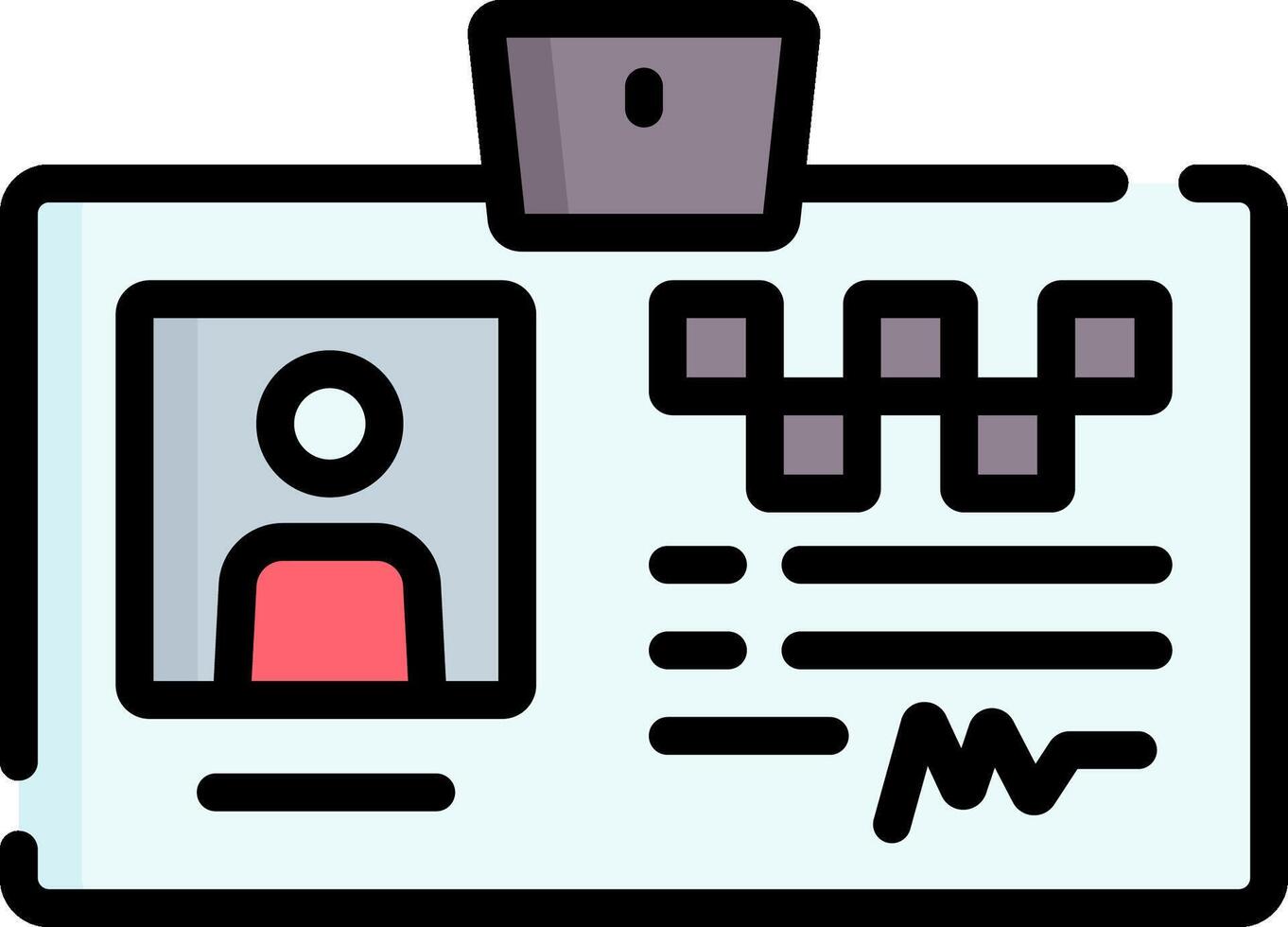 A person is sitting in a chair with a badge on it vector