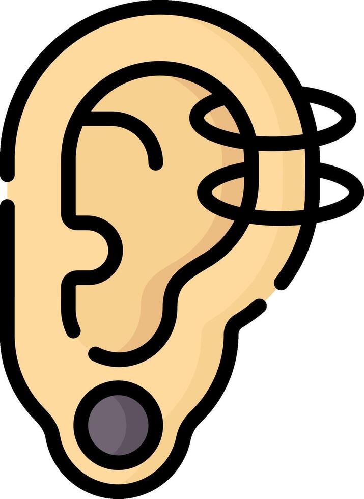 An ear with a microphone on it vector