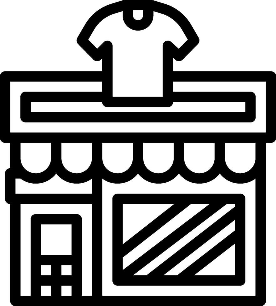 A black and white image of a clothing store vector