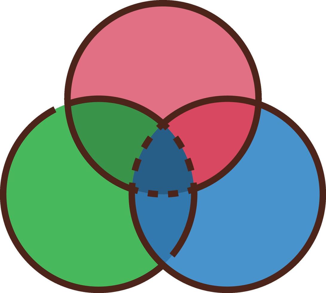 Three circles with different colors and shapes vector