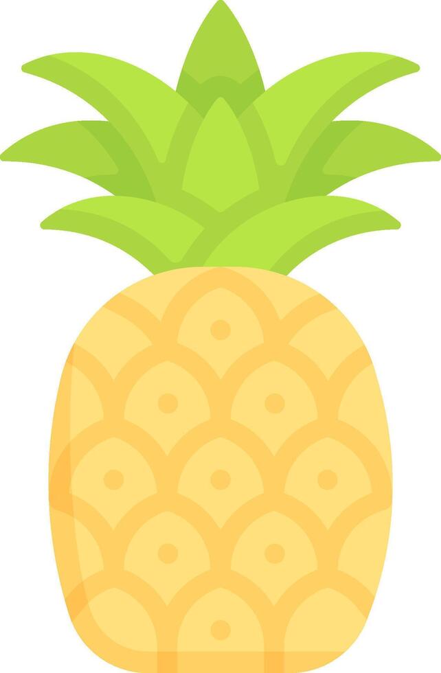 A pineapple is shown in a flat style vector
