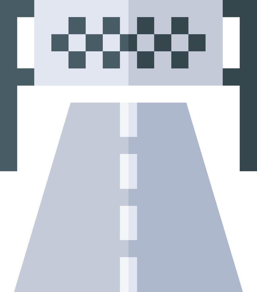 a road with a checkered flag on it vector