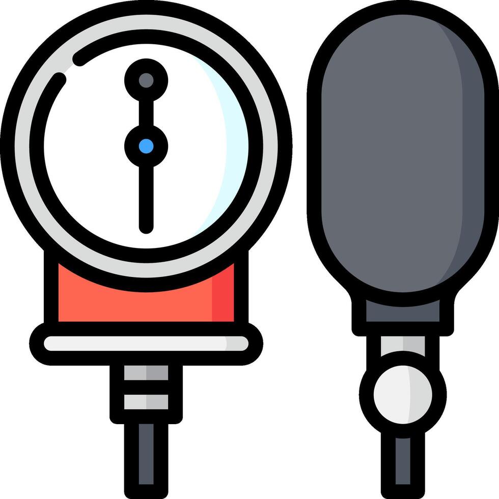 an icon of a blood pressure meter and a microphone vector