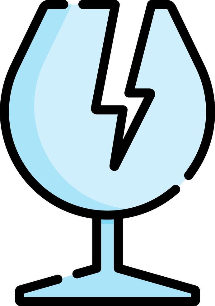 A glass with a lightning bolt in it vector